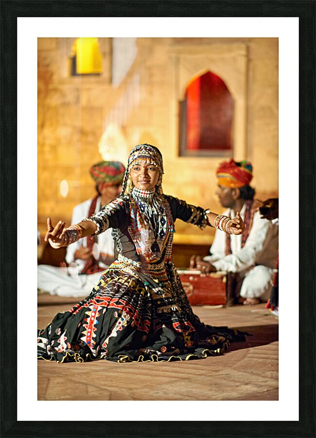 Traditional dance performance in Khimsar Rajasthan Picture Frame print