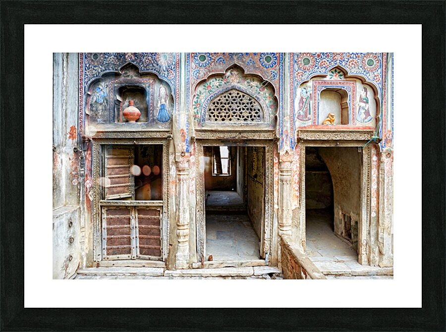 Decorated house in Mandawa showing traditional Shekhawati style Picture Frame print