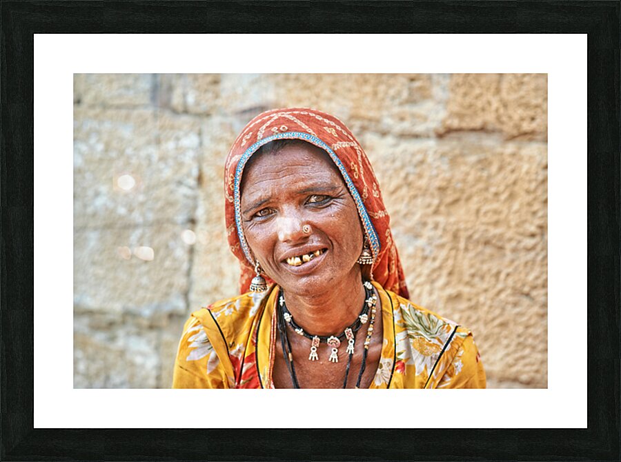 Portrait of a woman in Jaisalmer Rajasthan India Picture Frame print