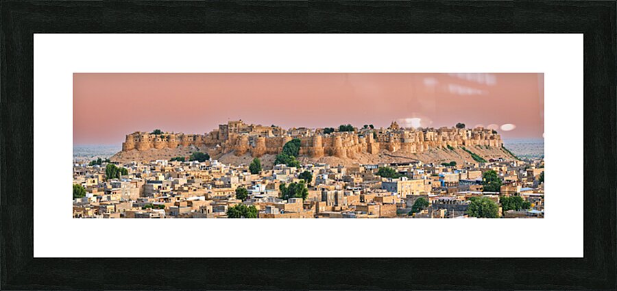 Cityscape of Jaisalmer during sunset in Rajasthan Picture Frame print