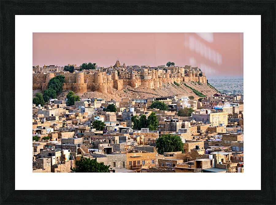 Sunset cityscape view of Jaisalmer in Rajasthan Picture Frame print