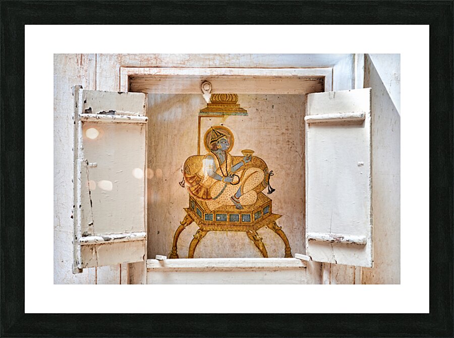 Artwork of a seated figure in Mehrangarh Fort Jodhpur Rajastha Picture Frame print