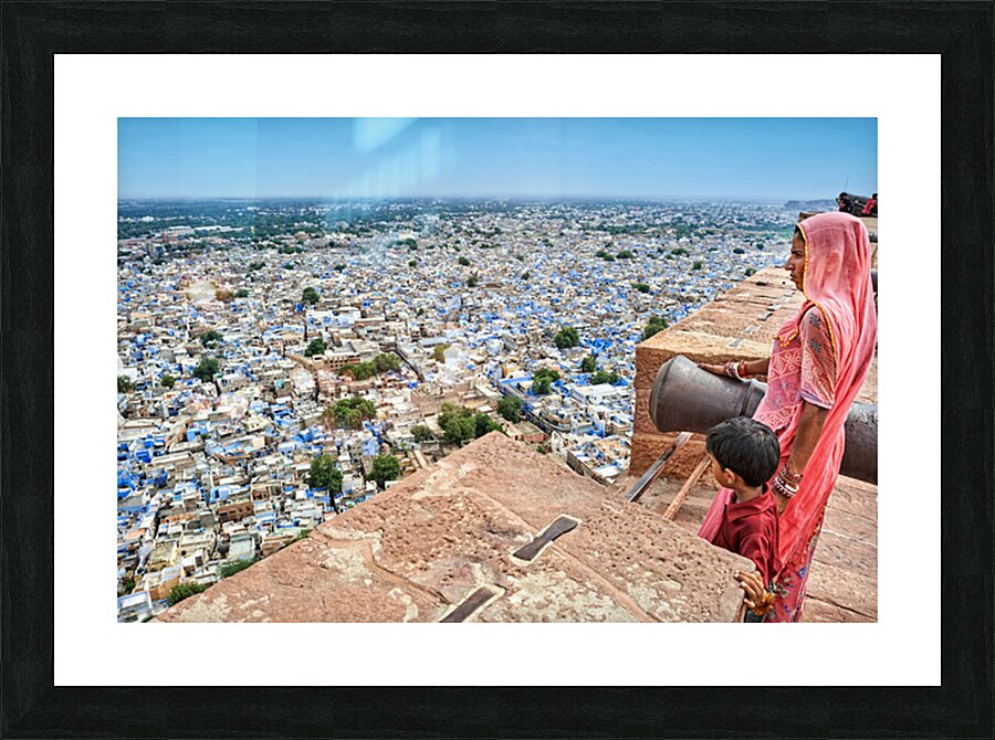 View of the blue city of Jodhpur from a high point Picture Frame print