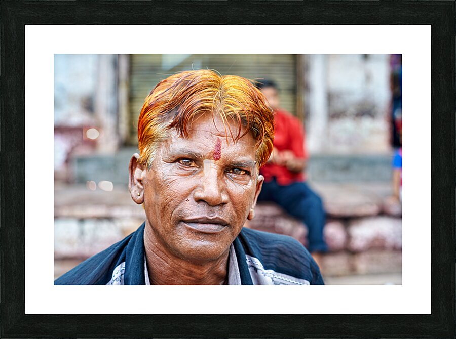 Portrait of a man with red hair in Jodhpur Rajasthan Picture Frame print