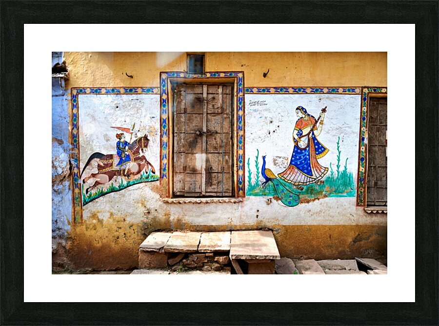 Painted house in Bundi shows culture of Rajasthan Picture Frame print