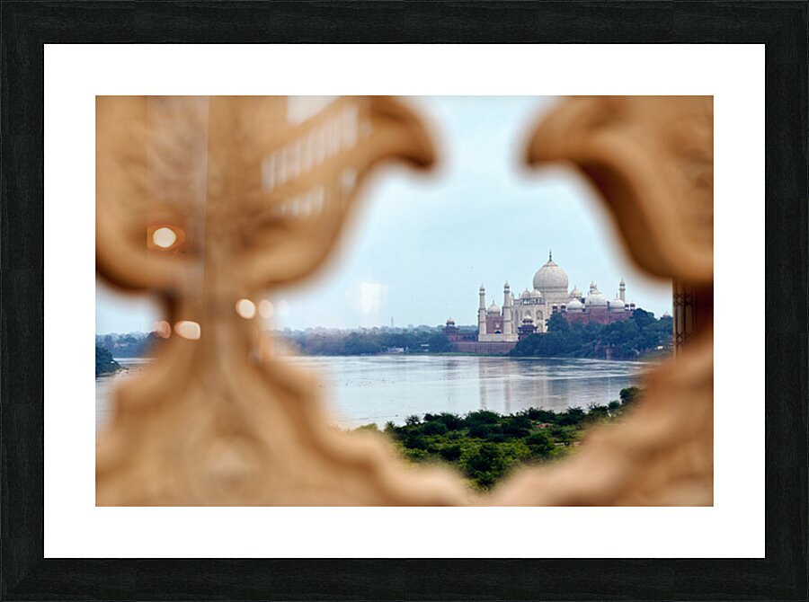 View of Taj Mahal Palace from a distance in Agra India Picture Frame print