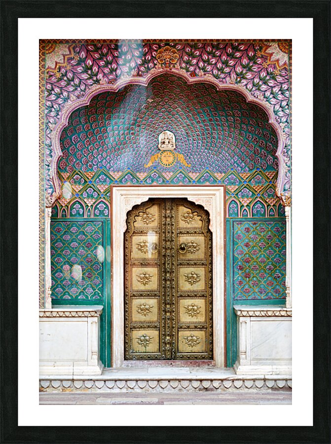 Detail of the main entrance door at City Palace in Jaipur Rajas Picture Frame print