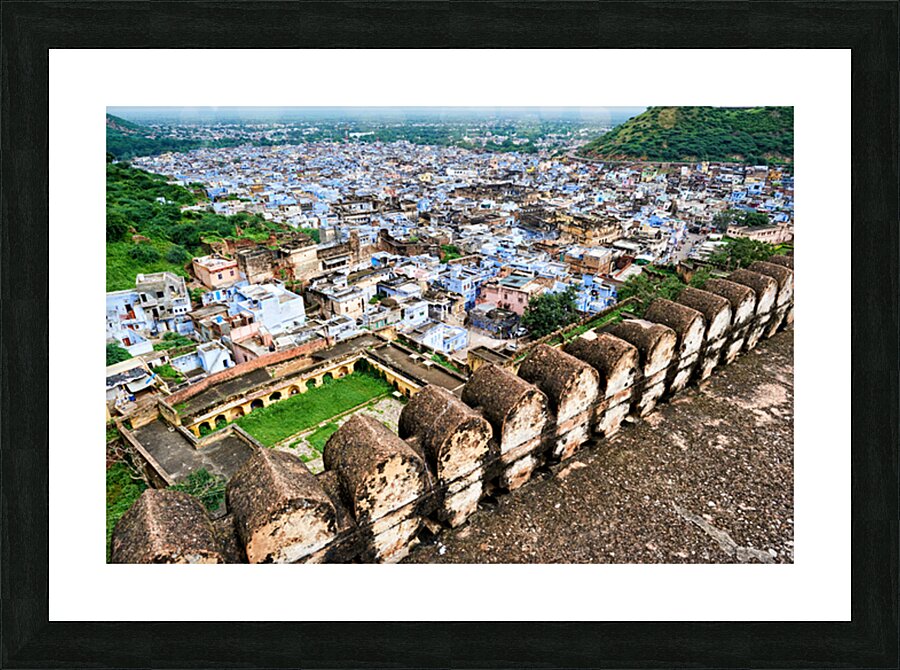 View from Taragarh Fort in Bundi Rajasthan showcasing city layo Picture Frame print