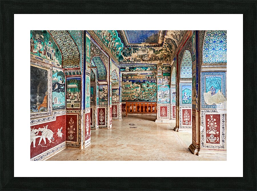 Decorative paintings inside Taragarh Fort in Bundi Rajasthan Picture Frame print