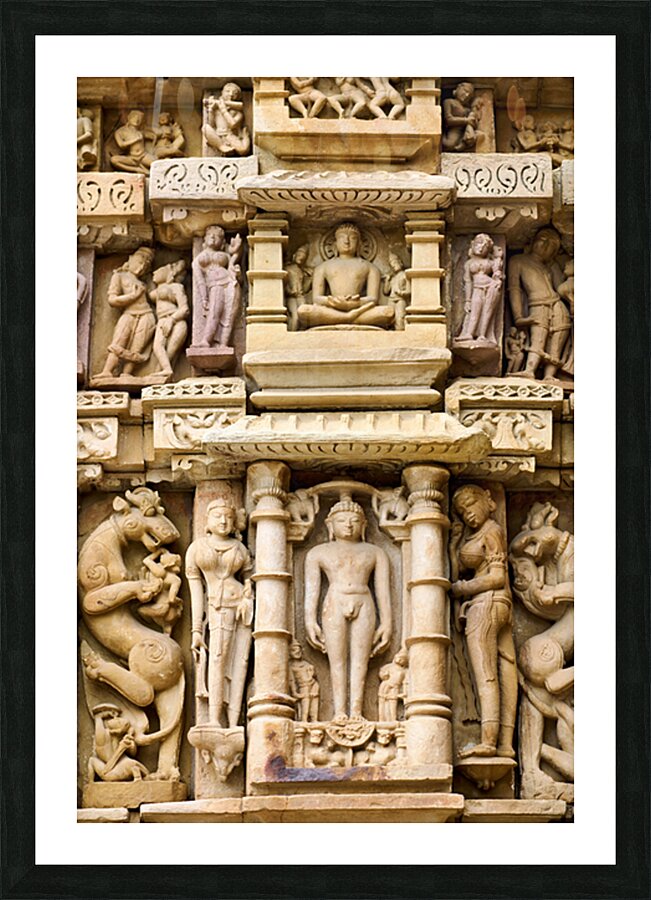 Exploring Hindu temples in Khajuraho Madhya Pradesh India Picture Frame print