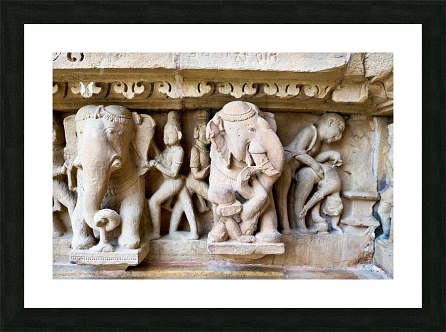 Hindu temples of Khajuraho in Madhya Pradesh showcase carvings Picture Frame print
