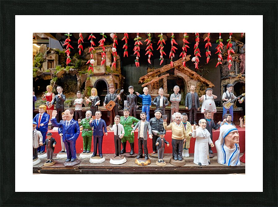 Nativity scene statues in Naples at Christmas Picture Frame print