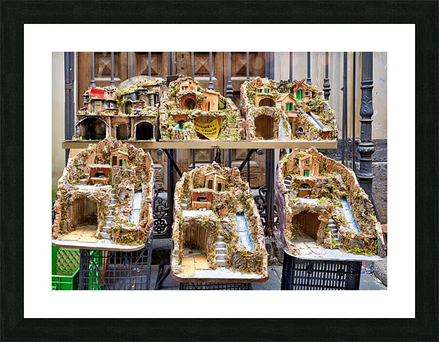 Handmade Christmas nativity scenes in Naples artisan workshop Picture Frame print