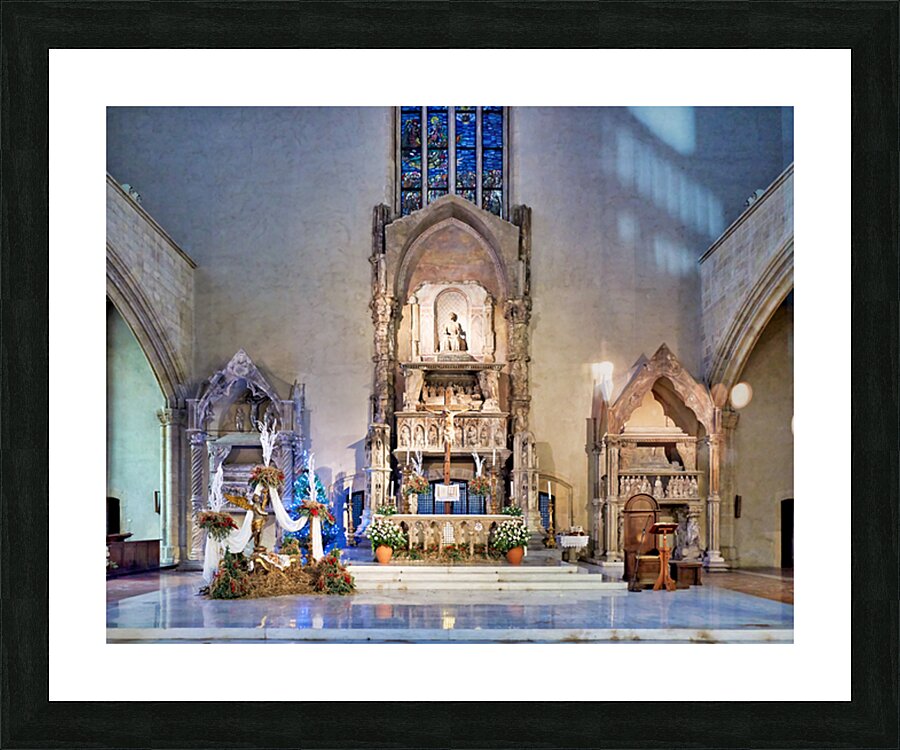 Santa Chiara Basilica Church altar in Naples Campania Italy Picture Frame print