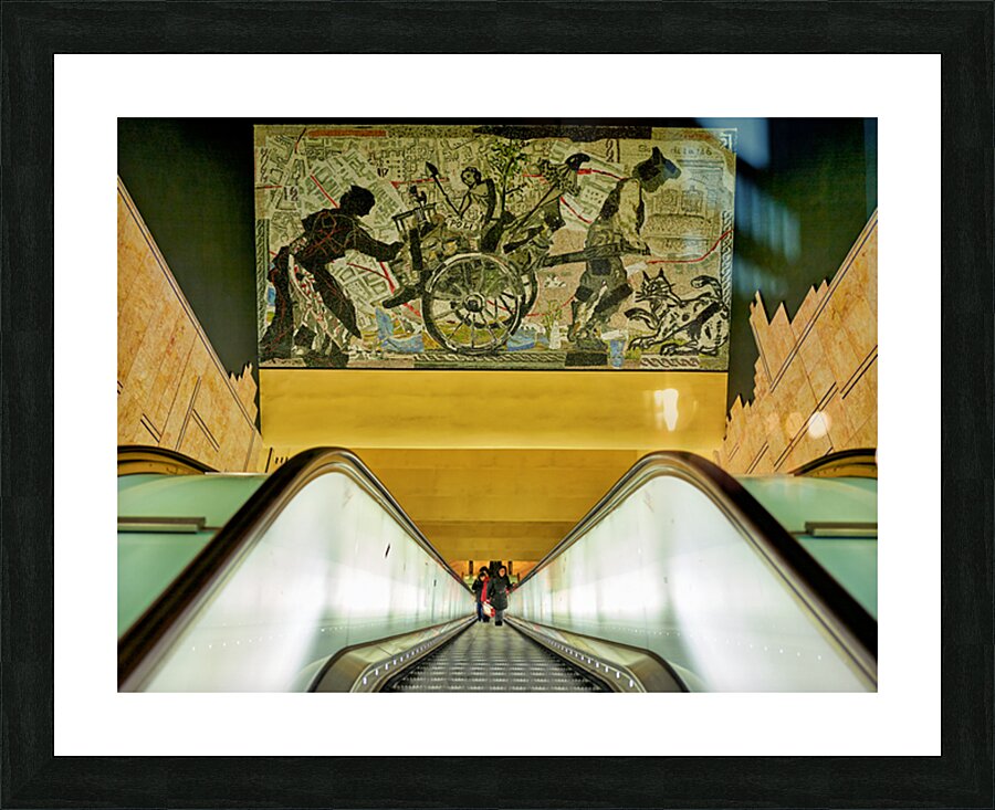 Toledo station view in Naples Metro with artwork above Picture Frame print