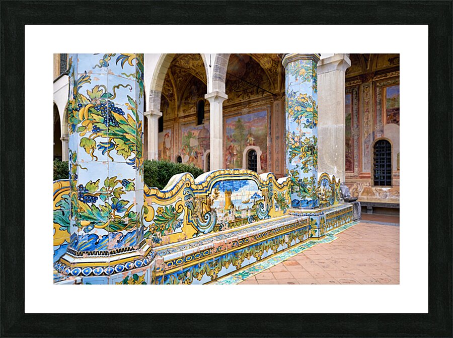 Cloister of the clarisses at santa chiara in naples campania ita Picture Frame print