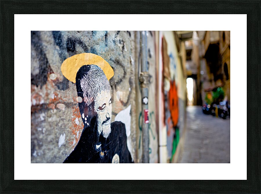 Mural of pino daniele in via tribunali naples campania italy Picture Frame print