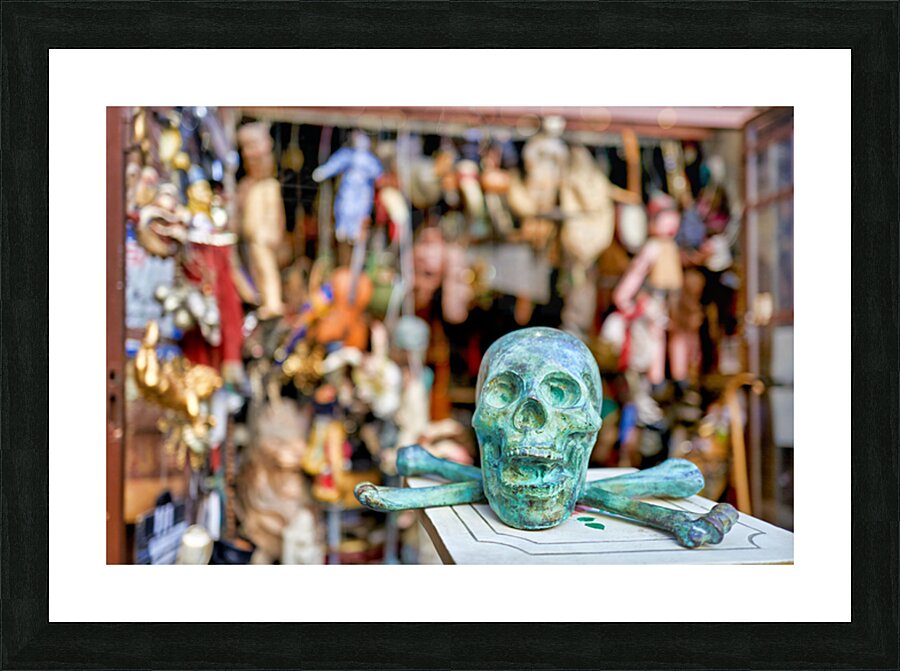 Junk dealer displays various items in Naples Campania Italy Picture Frame print