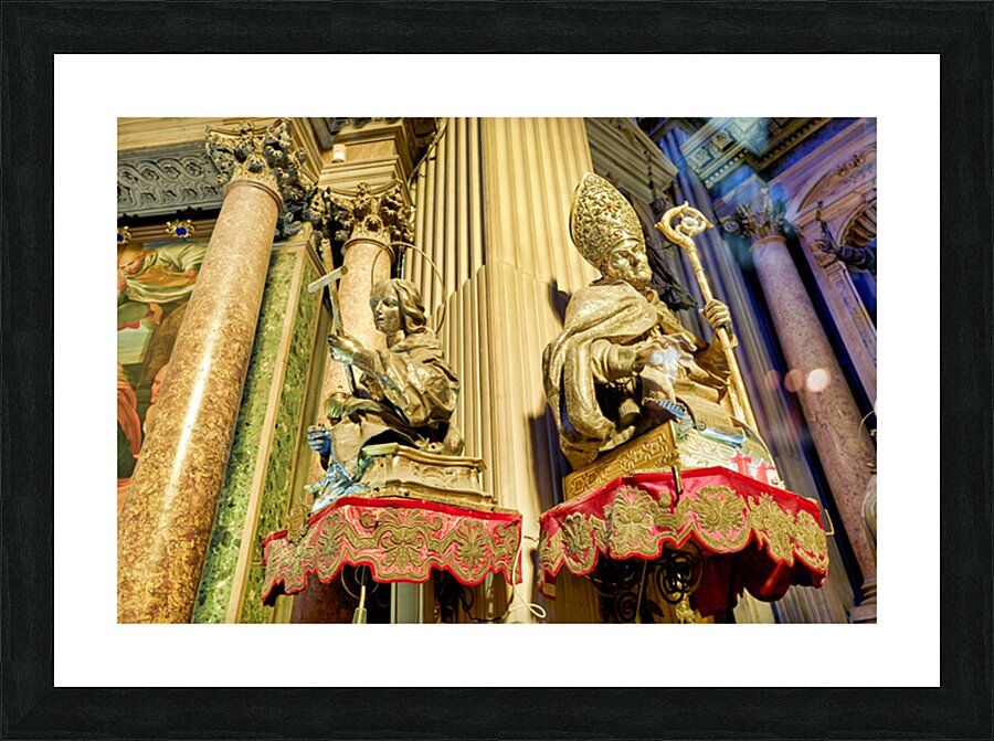 Exploring Naples Cathedral and its notable religious statues Picture Frame print