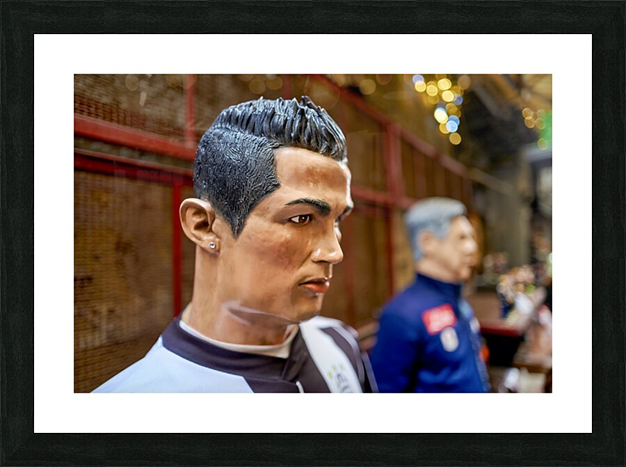 Statues of Christmas nativity scene at artisan workshops in Napl Picture Frame print