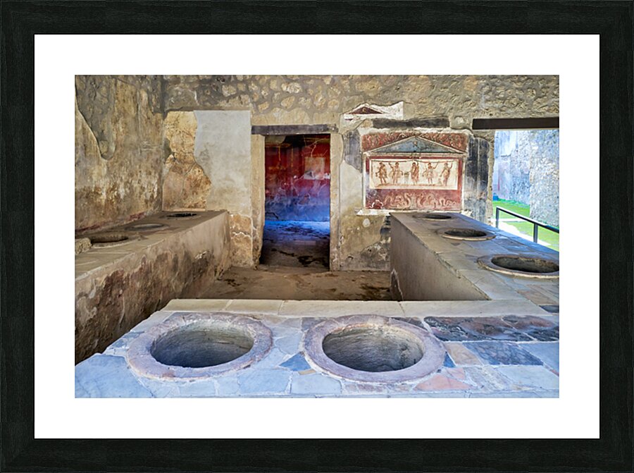 History of ancient Roman city of Pompeii in Naples Campania Ital Picture Frame print