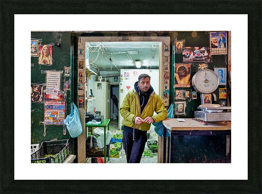 Greengrocer in Quartieri Spagnoli Naples Italy during daytime Picture Frame print