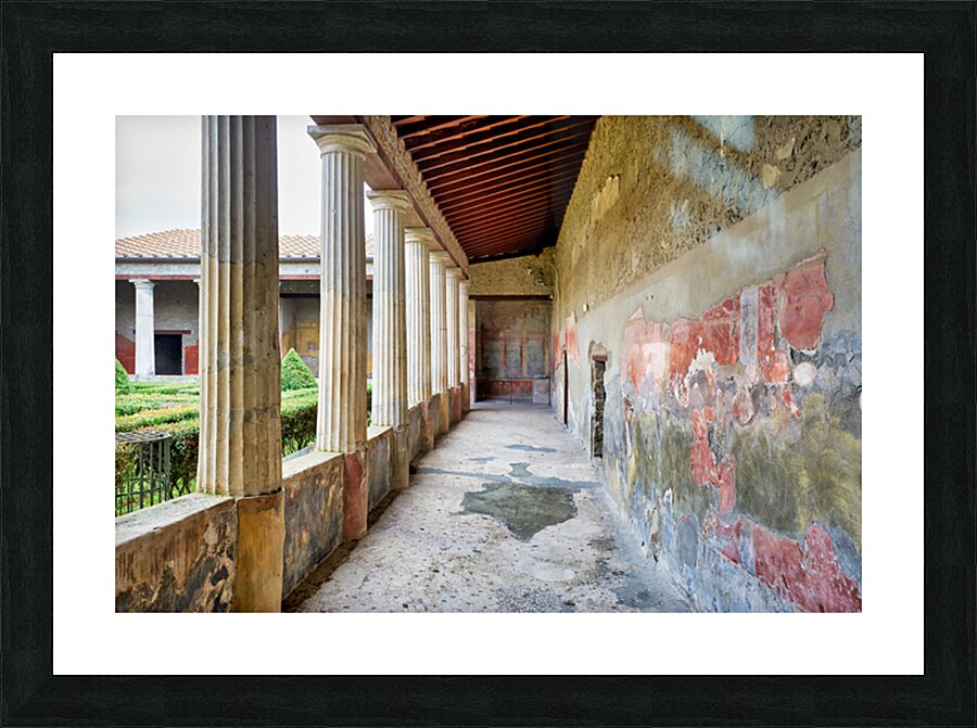 Exploration of ancient Roman architecture in Pompeii Naples Picture Frame print