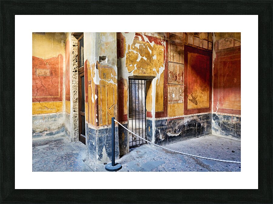 Exploring ancient walls in Pompeii Naples Campania Italy Picture Frame print