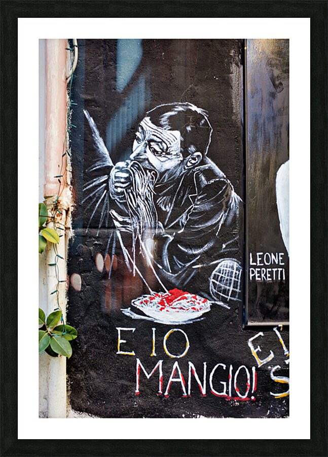 Graffiti of Neapolitan actor Toto in Quartieri Spagnoli Naples Picture Frame print