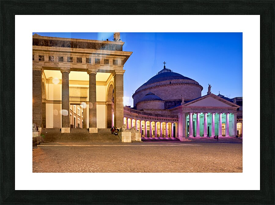 Sunset at Basilica di San Francesco di Paola Naples Picture Frame print