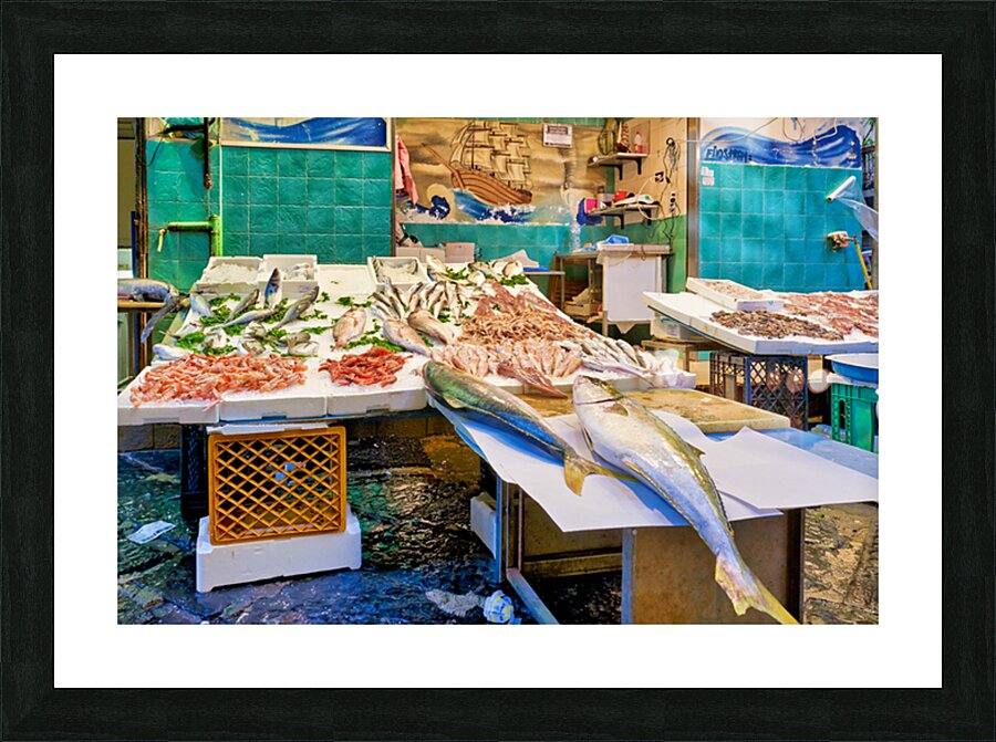 Fishmongers market in Pignasecca quarter of Naples Campania Ita Picture Frame print