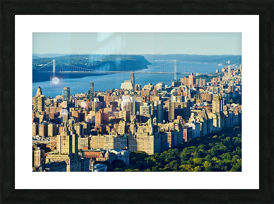 View of upper west side and george washington bridge in manhatta Picture Frame print