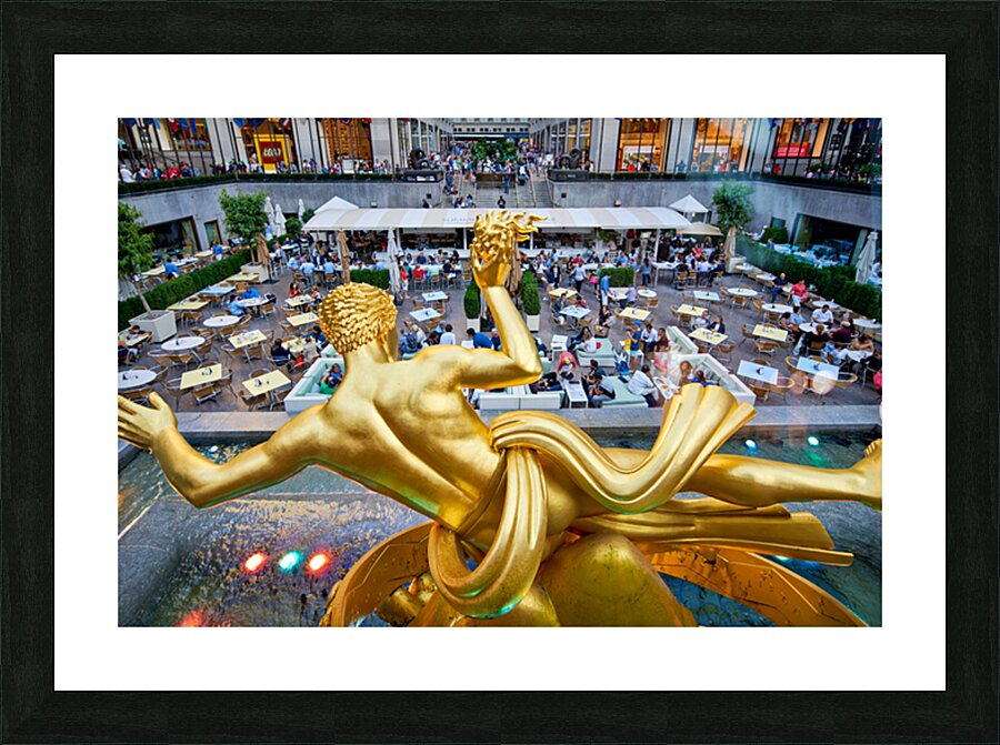 Prometheus statue at Rockefeller Center in Manhattan during the  Picture Frame print