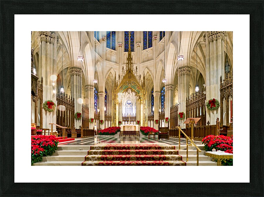 St. Patricks Cathedral interior in Manhattan during holiday sea Picture Frame print