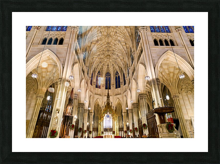 Visitors admire St. Patricks Cathedral in Manhattan during the  Picture Frame print
