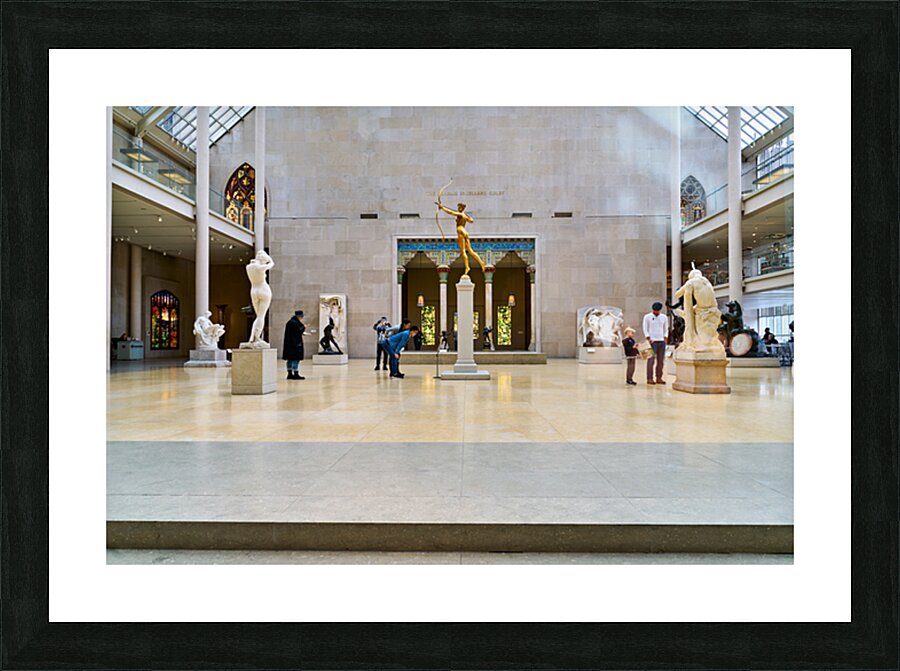 Visitors explore Engelhard Court at the Met in Manhattan Picture Frame print
