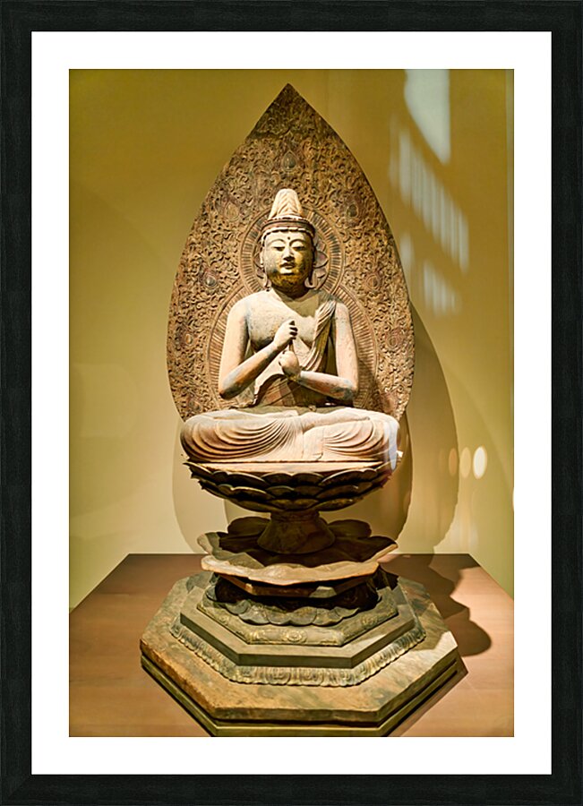 Sculpture of buddha in asian art gallery in metropolitan museum  Picture Frame print