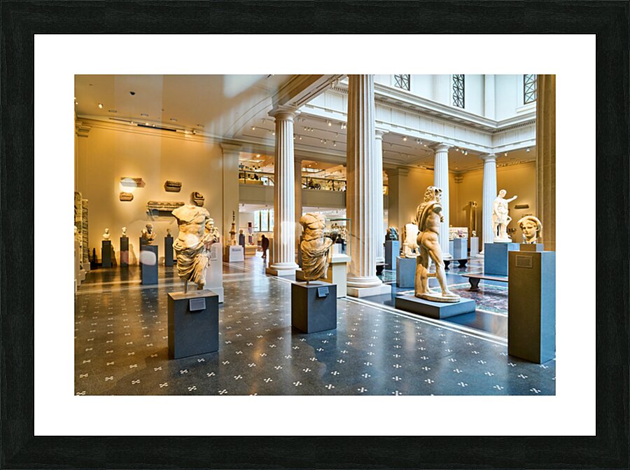 Visitors explore Greek and Roman galleries at the Met Picture Frame print