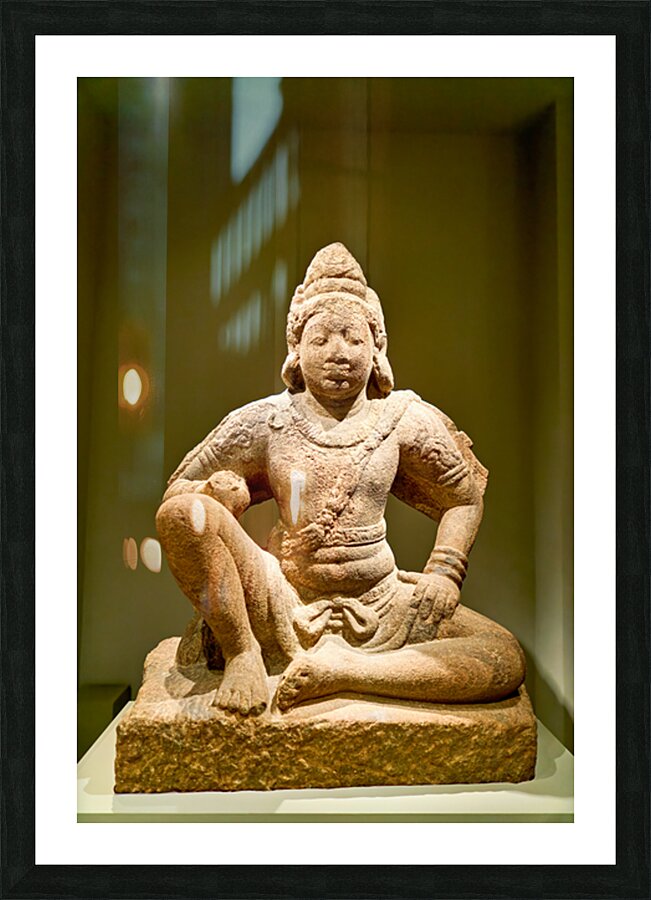 Sculpture of a seated figure in the Asian Art Gallery in Manhatt Picture Frame print