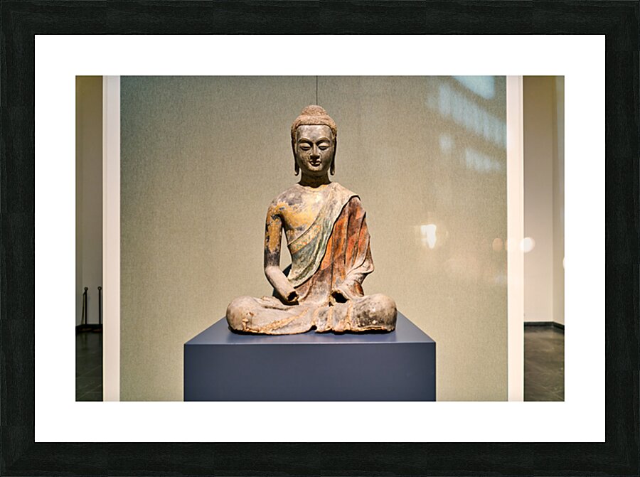 Buddha statue at the Mets Asian art gallery Picture Frame print