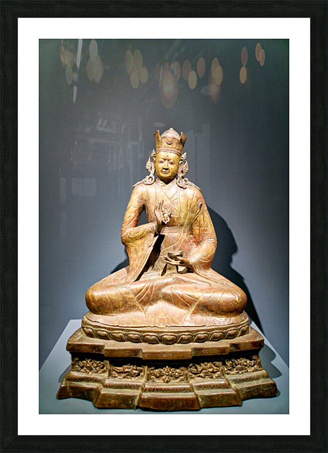Sculpture of seated figure in Asian Art Gallery at Metropolitan  Picture Frame print