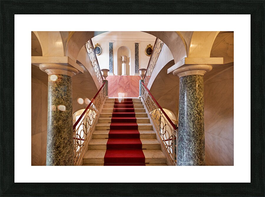 Stairs inside Palazzo Nicolaci in Noto Sicily during daytime Picture Frame print