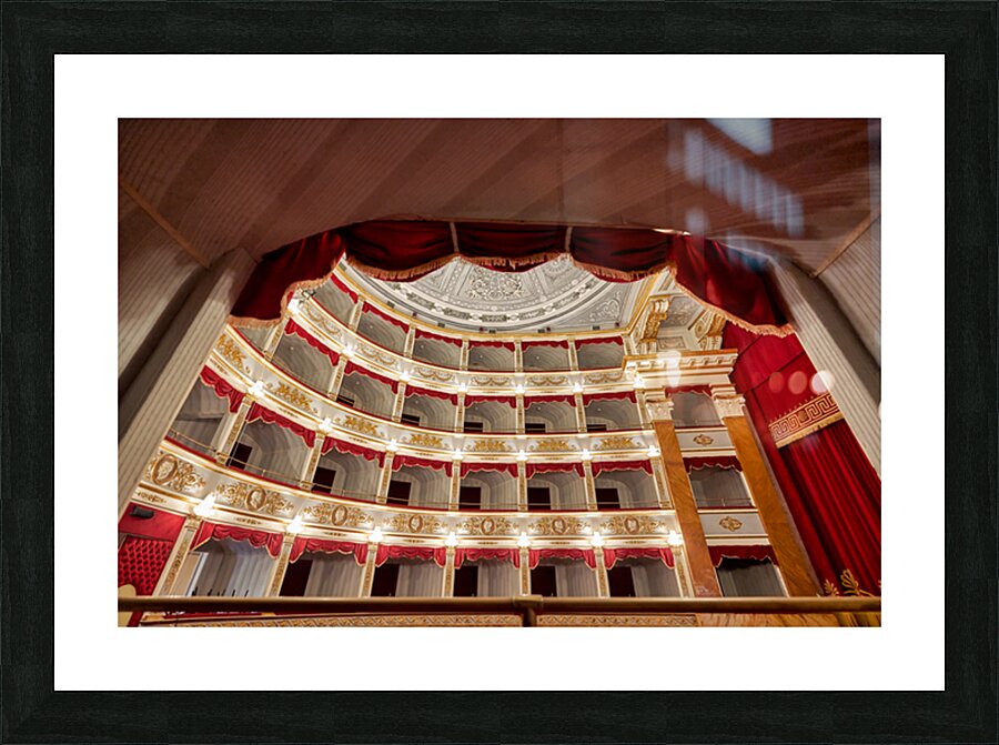 Inside Teatro Tina di Lorenzo in Noto Sicily during a performanc Picture Frame print