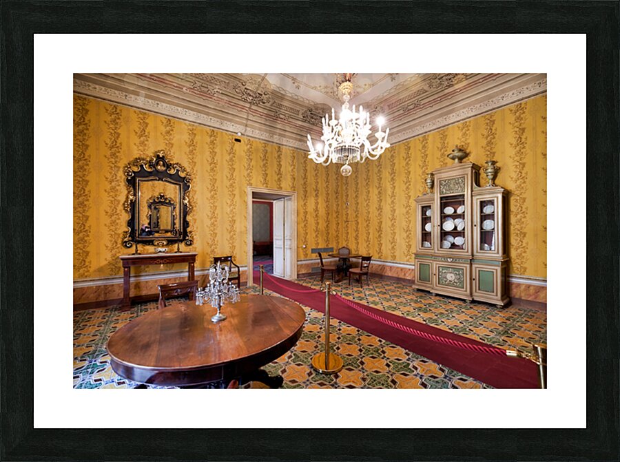 Visitors see the interior of Palazzo Nicolaci in Noto Sicily I Picture Frame print