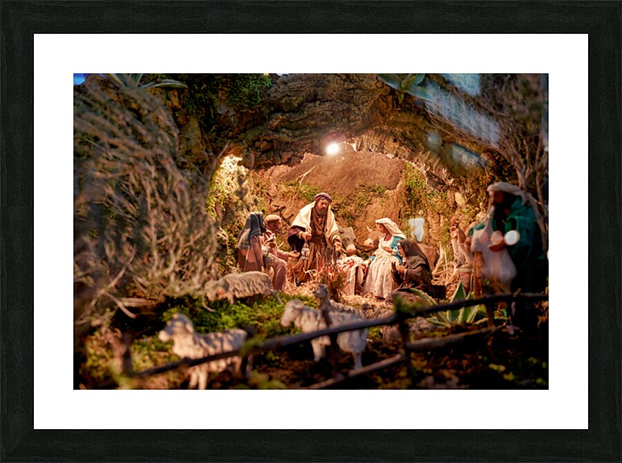 Christmas nativity scene in Caltagirone Sicily Italy Picture Frame print