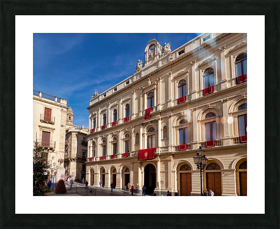 Visiting the town hall in caltagirone sicily italy Picture Frame print