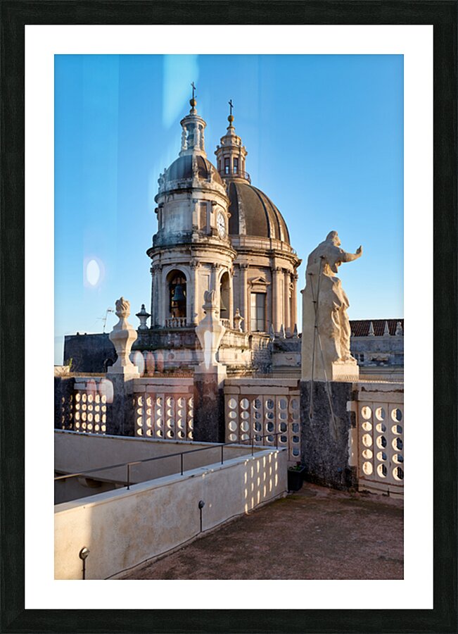View of metropolitan cathedral of saint agatha in catania sicily Picture Frame print