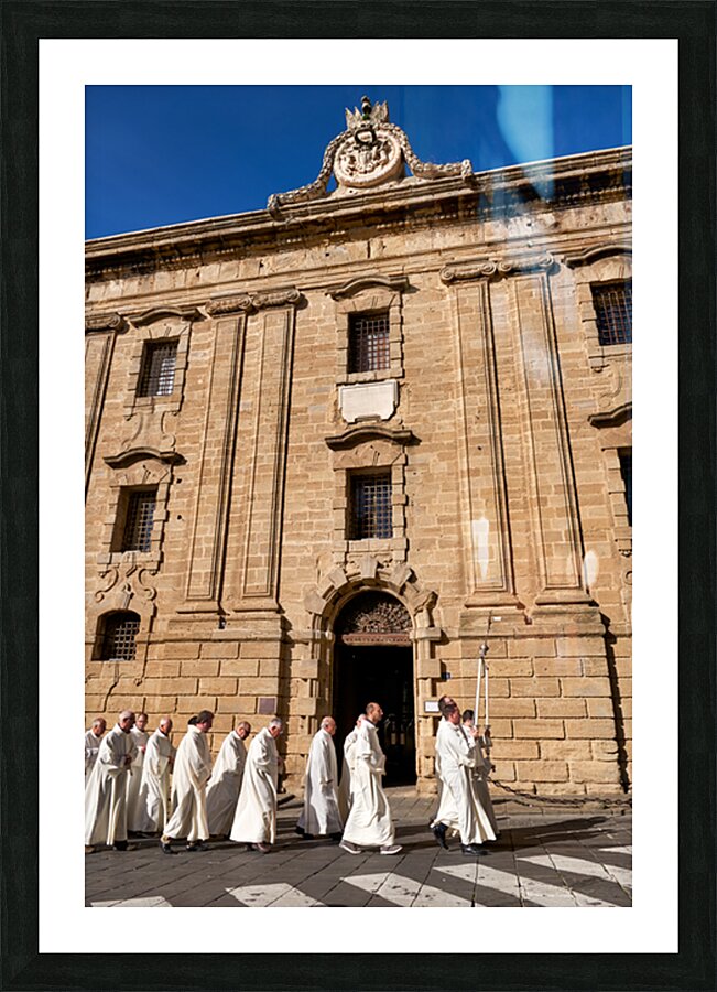 Religious procession at the cathedral of Caltagirone in Sicily  Picture Frame print