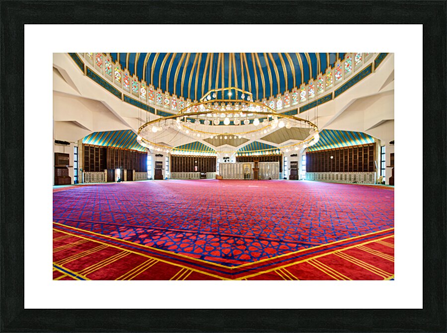 Visit to King Abdullah Mosque in Amman Jordan during prayer time Picture Frame print