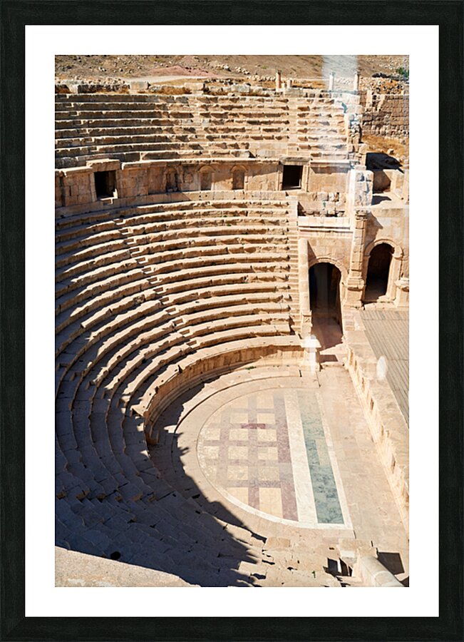 Exploring the theater of Gerasa in Jerash Jordan Picture Frame print